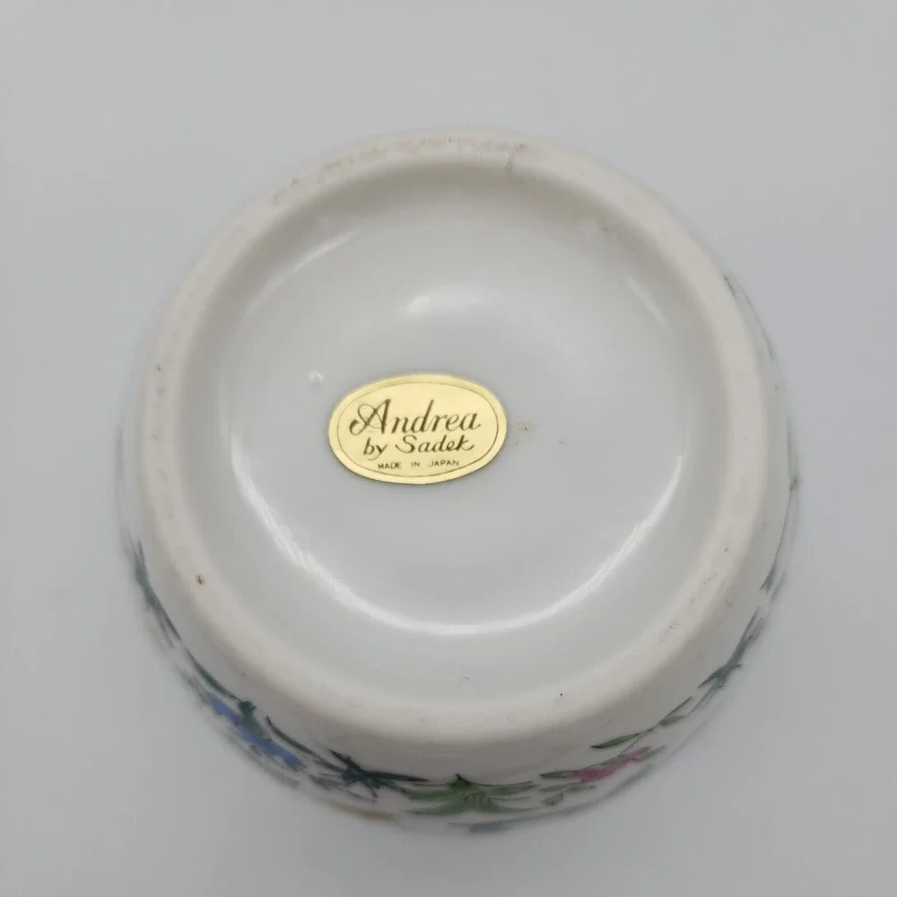 VTG Andrea by Sadek Made in Japan Vase Jardiniere Flower Gold Accents 5.5